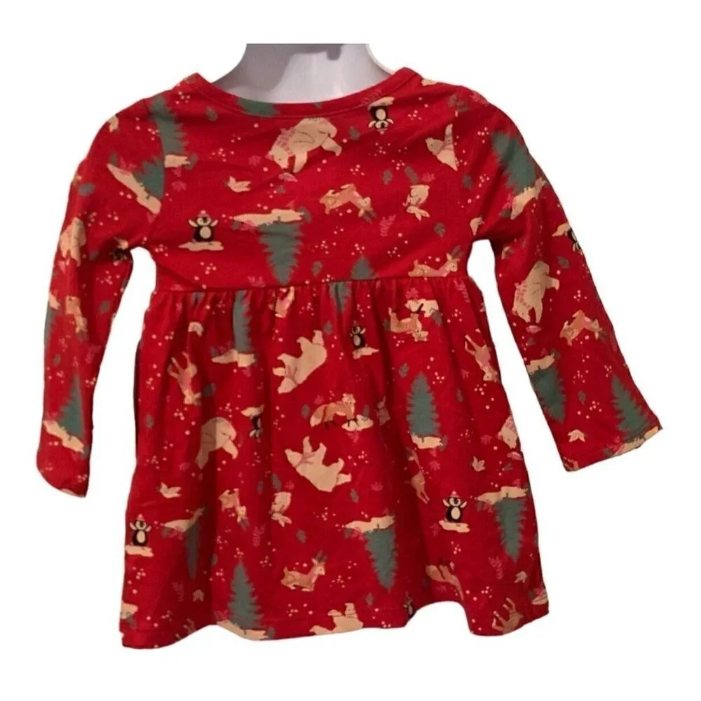 wonder nation knit dress Girls Winter Animals Size 12M Red Pockets short sleeves